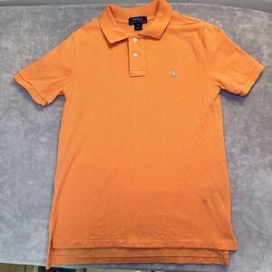 Polo‎ Ralph Lauren Orange Short Sleeve Collared Shirt Youth Boy Size Medium 8-10
